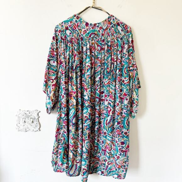 Volcom Colorful Floral Paisley Kimono Boho Beach M/L - Picture 7 of 8